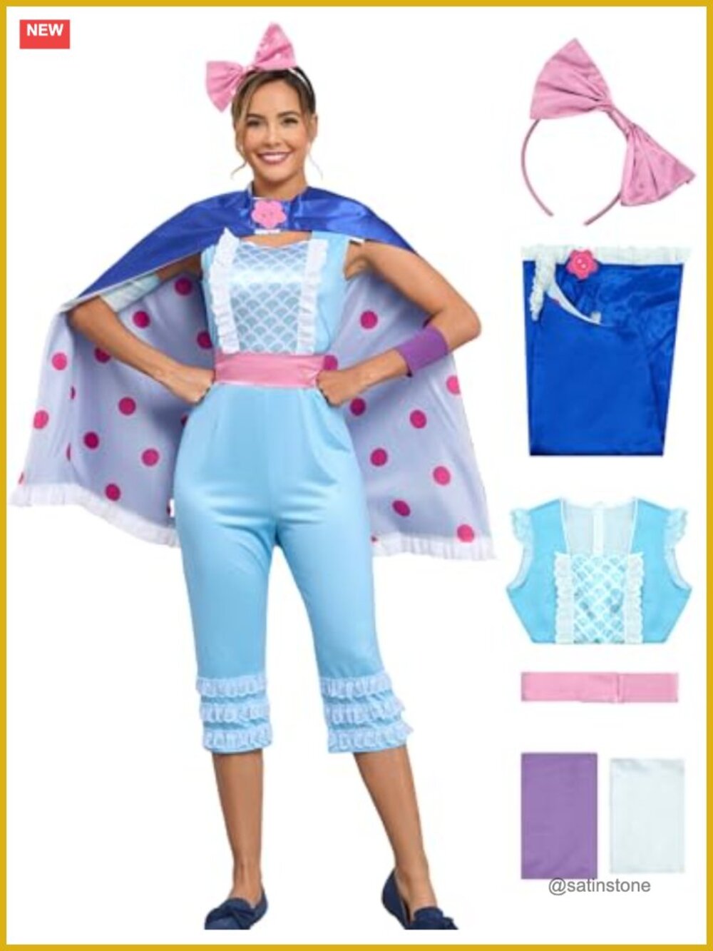 Poboola Princess Costume Jumpsuit with Cape Cosplay Fancy Dress Adult Women